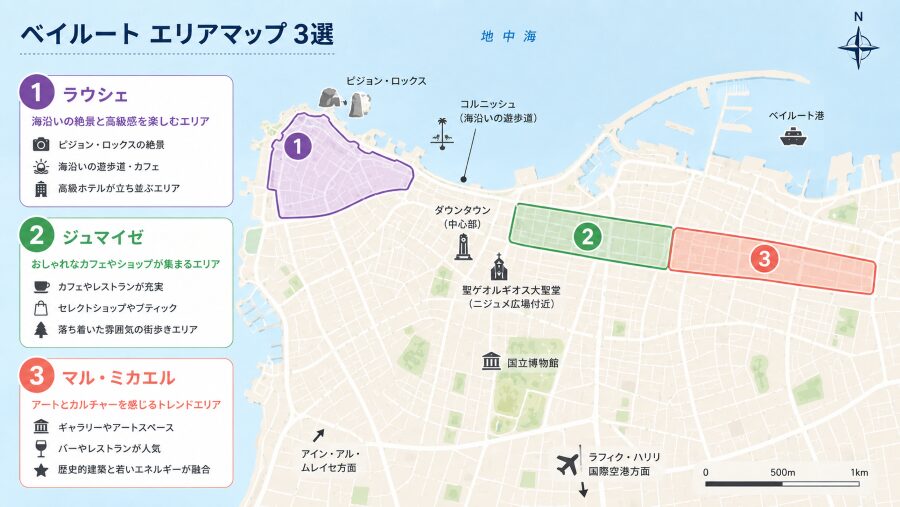 【目的別ホテル選び】レバノンのベイルートのエリアマップ3選