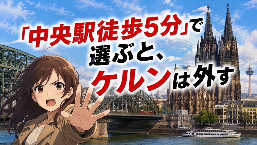 「中央駅徒歩5分」で選ぶと、ケルンは外す