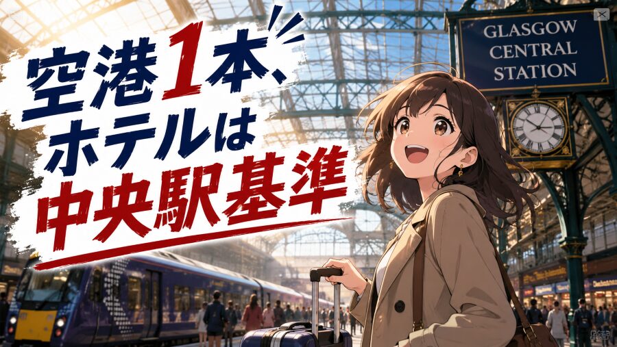 空港から1本。だからグラスゴーは「セントラル駅基準」で泊まれ