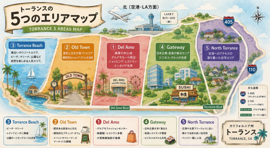 トーランスのホテルはエリアで決まる｜在住者が教える5地区の選び方