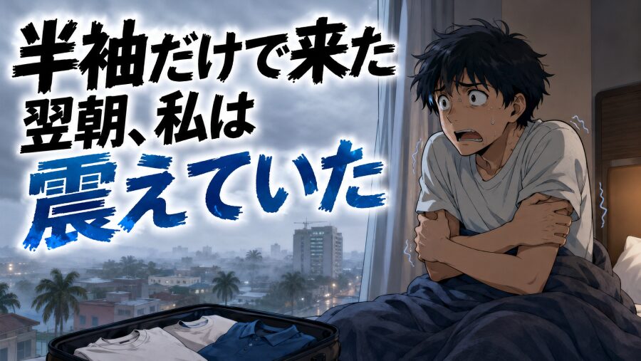 半袖だけで来た翌朝、私は震えていた