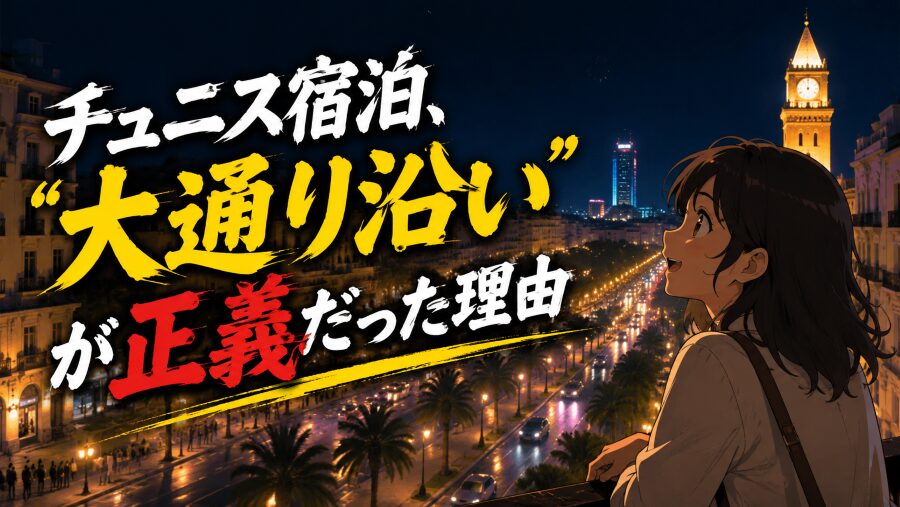 チュニス宿泊、“大通り沿い”が正義だった理由