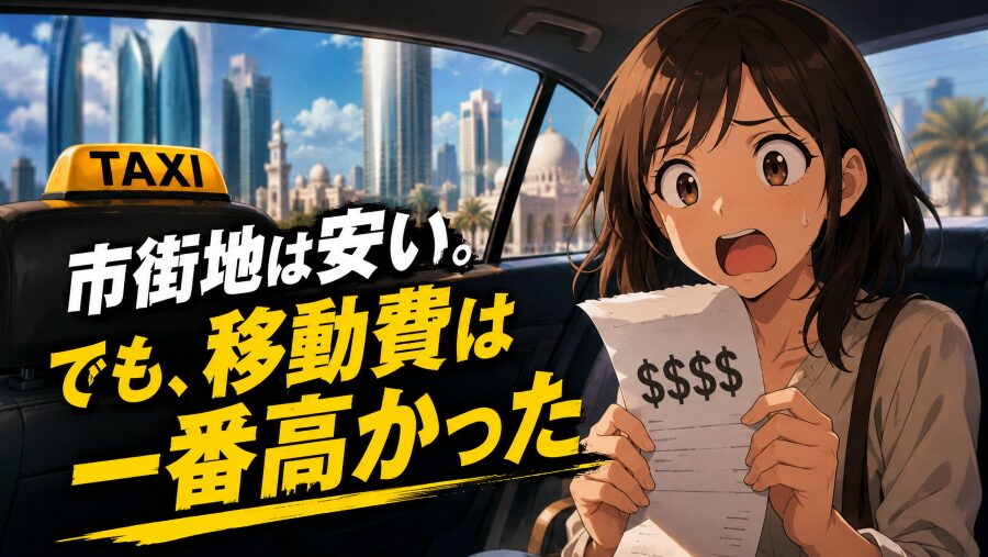 市街地は安い。でも、移動費は一番高かった