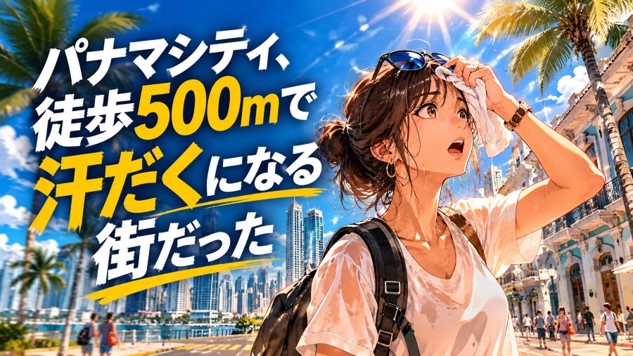 パナマシティ、徒歩500mで汗だくになる街だった