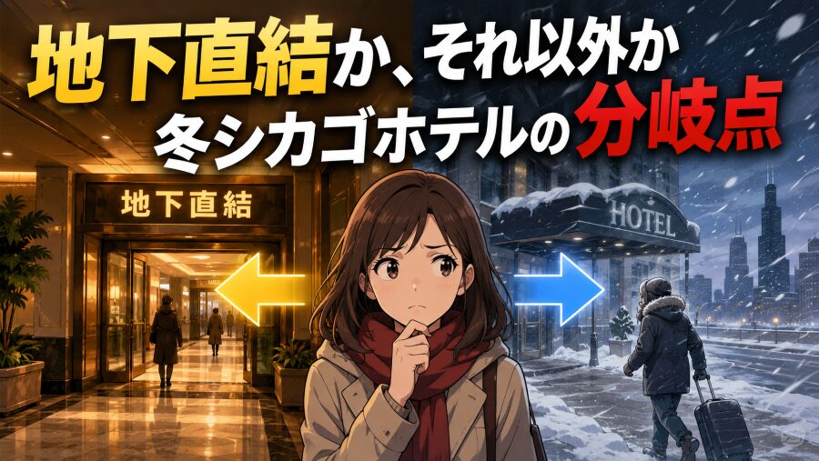 地下直結か、それ以外か 冬シカゴホテルの分岐点