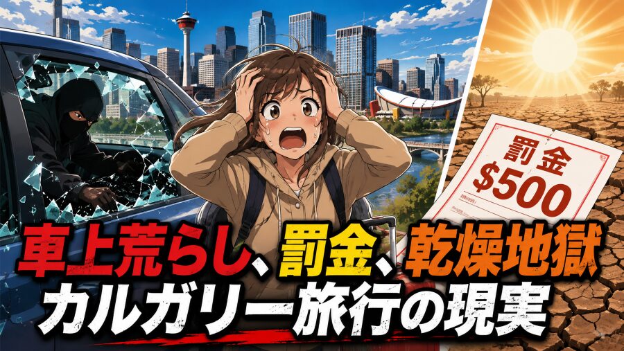 車上荒らし、罰金、乾燥地獄　カルガリー旅行の現実