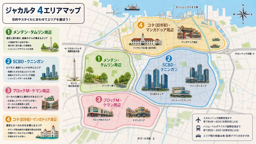 ジャカルタの宿泊エリアマップ4選