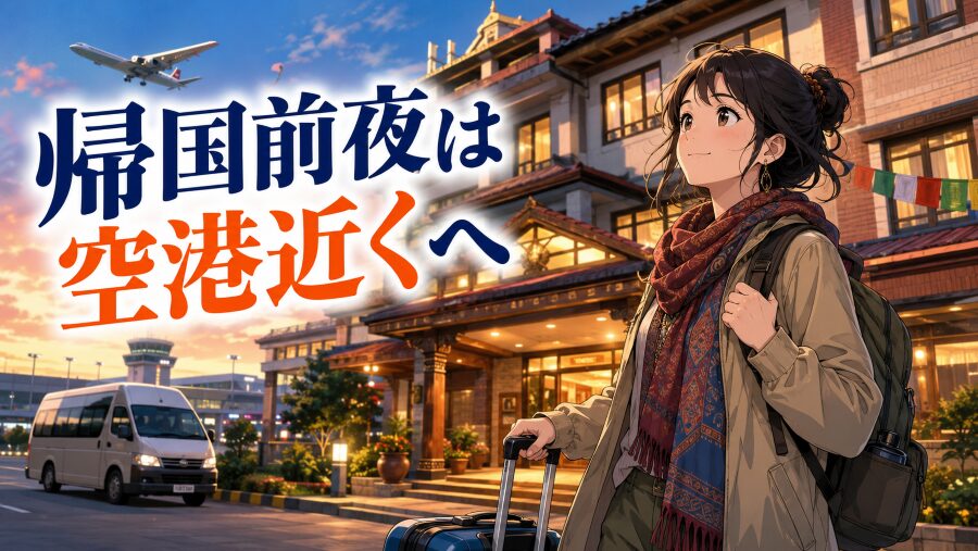 カトマンズの帰国前夜は空港近くへ