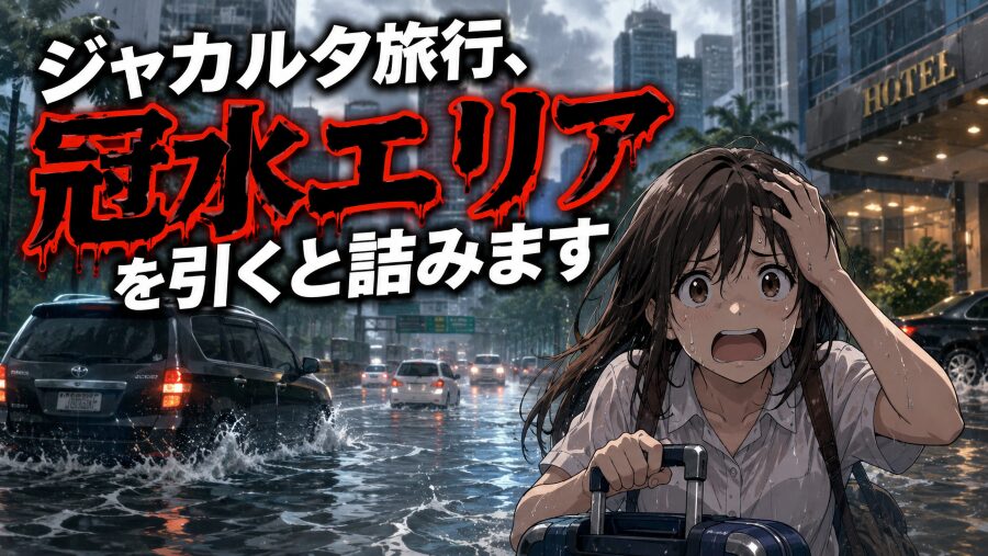 ジャカルタ旅行、“冠水エリア”を引くと詰みます
