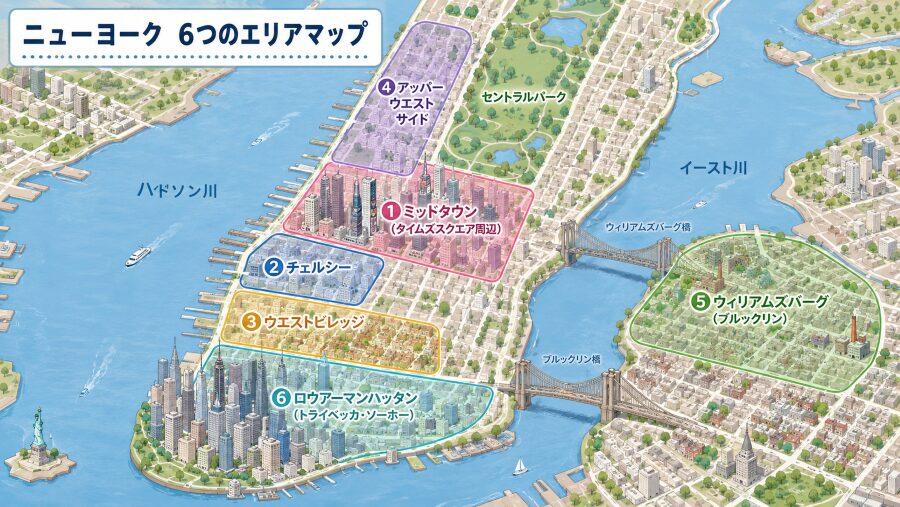 【ホテル選び】ニューヨークの6つのエリアマップ