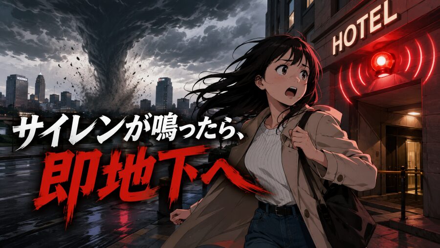 サイレンが鳴ったら、即地下へ