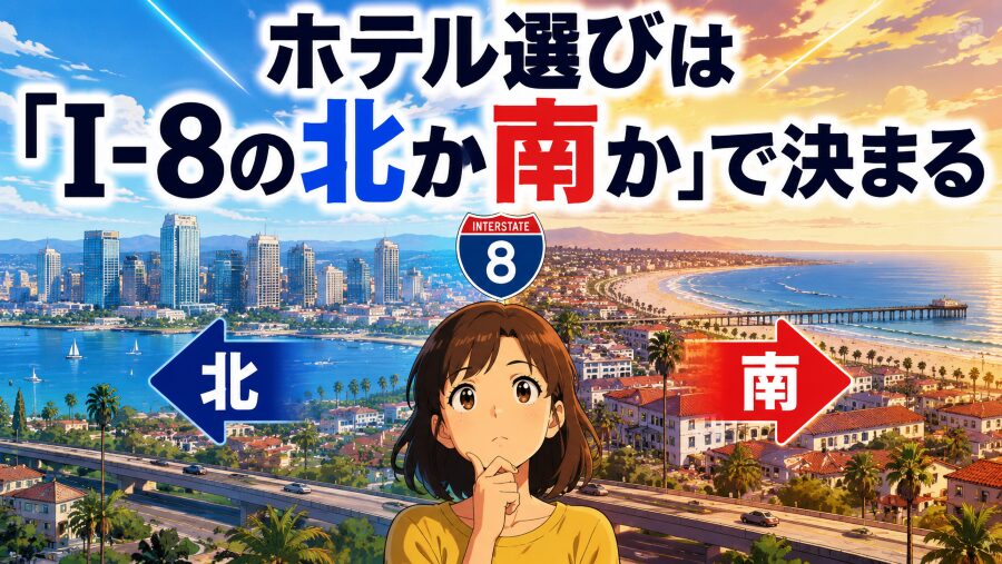 サンディエゴ旅行、ホテル選びは「I-8の北か南か」で決まる