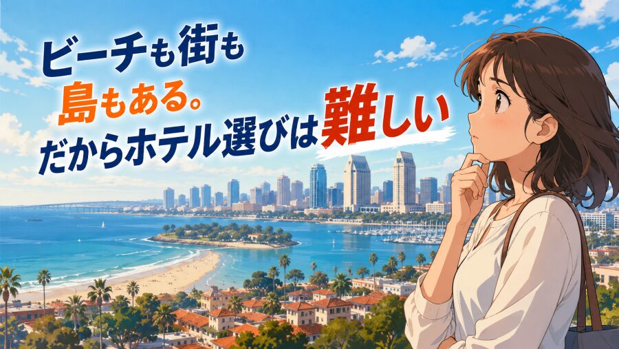 ビーチも街も島もある。だからサンディエゴのホテル選びは難しい