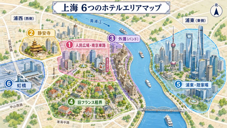 【ホテル選び】上海の6つのエリアマップ