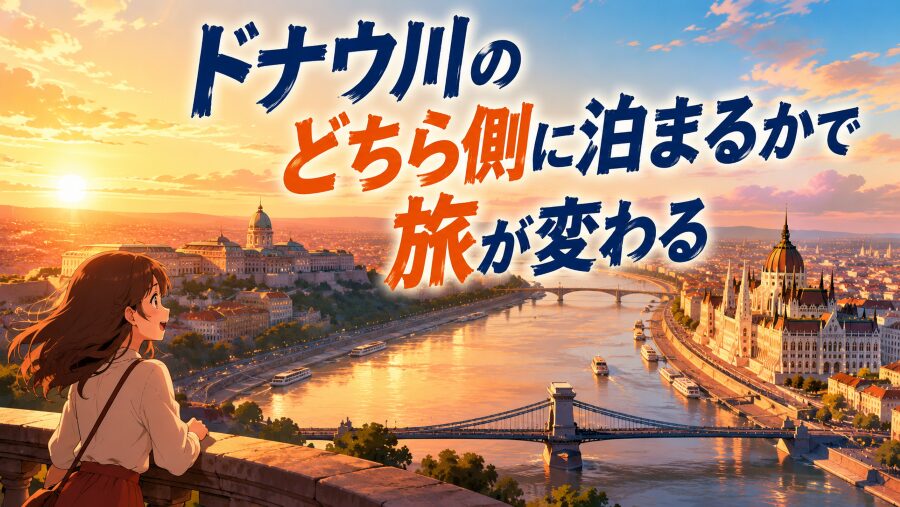 ドナウ川のどちら側に泊まるかで旅が変わる
