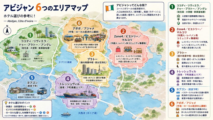 アビジャンのホテルエリア6選