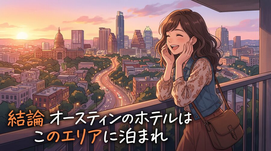 【知らないと損】オースティンのホテルは「エリア」で9割決まる