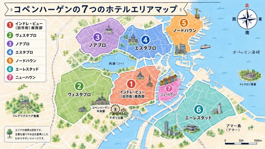 【ホテル選び】コペンハーゲンの7つのエリアマップ