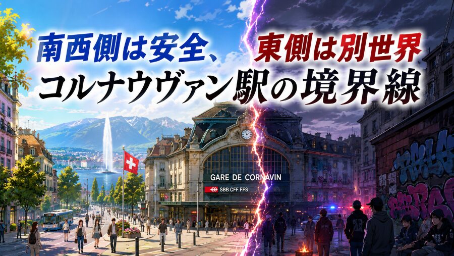 南西側は安全、東側は別世界　コルナヴァン駅の境界線