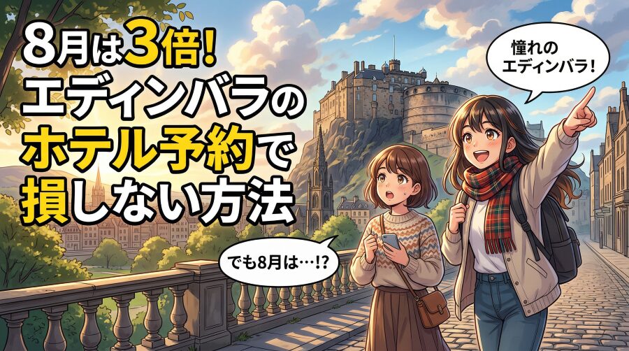 8月だけ異次元｜エディンバラのホテル相場