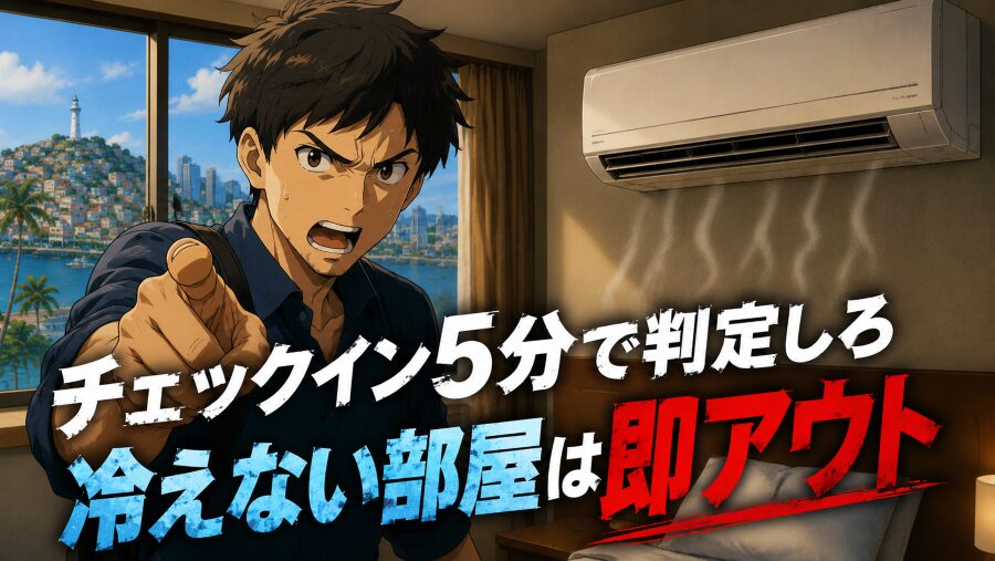 チェックイン5分で判定しろ　冷えない部屋は即アウト