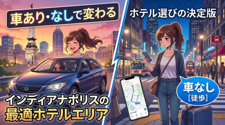 インディアナポリスのホテルおすすめ｜ダウンタウンvsカーメル徹底比較