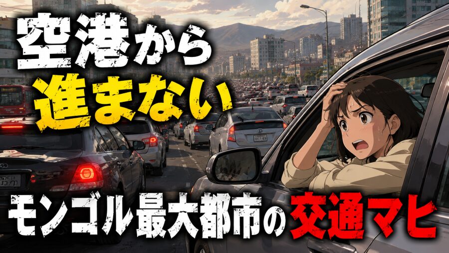 空港から進まない モンゴル最大都市の交通マヒ