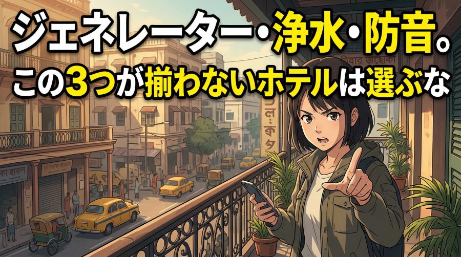 ジェネレーター・浄水・防音。この3つが揃わないホテルは選ぶな