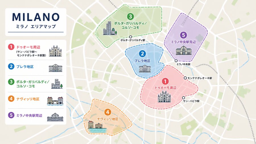 【ホテル選び】イタリアのミラノの5つのエリアマップ