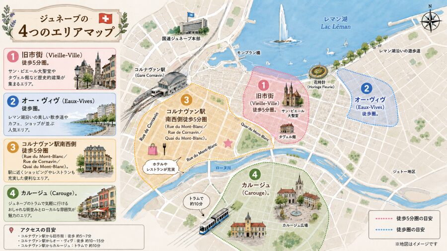 ジュネーブのホテルは通り名で決まる　治安で避けるべき4本の通り
