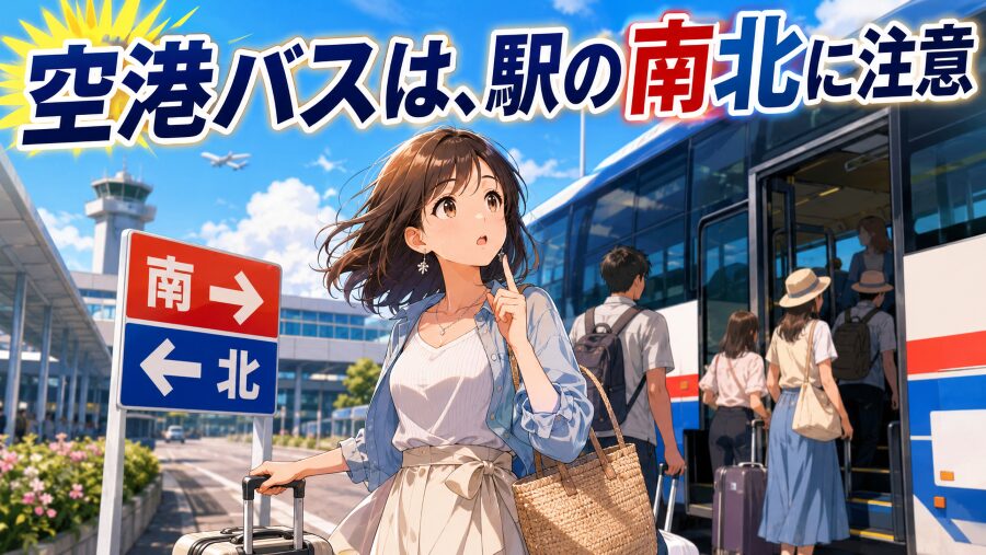 新潟の空港バスは、駅の南北に注意