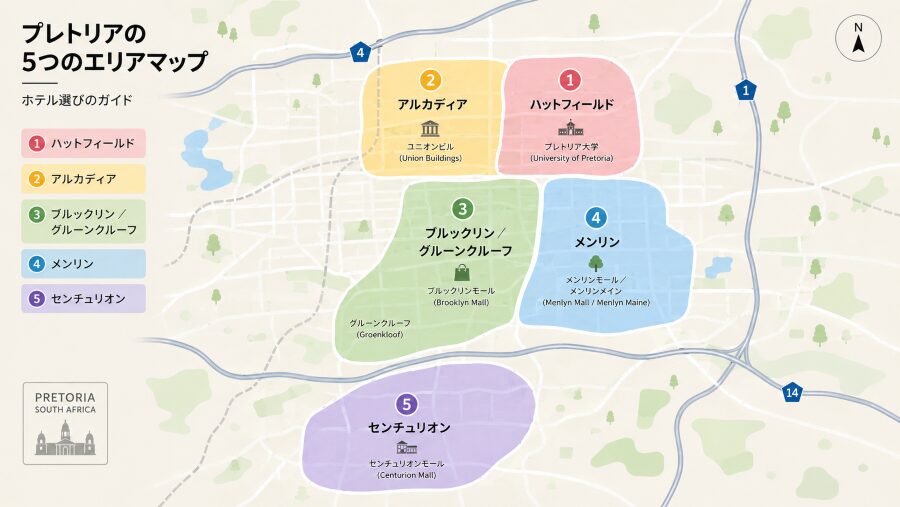 【ホテル選び】南アフリカ・プレトリアの5つのエリア