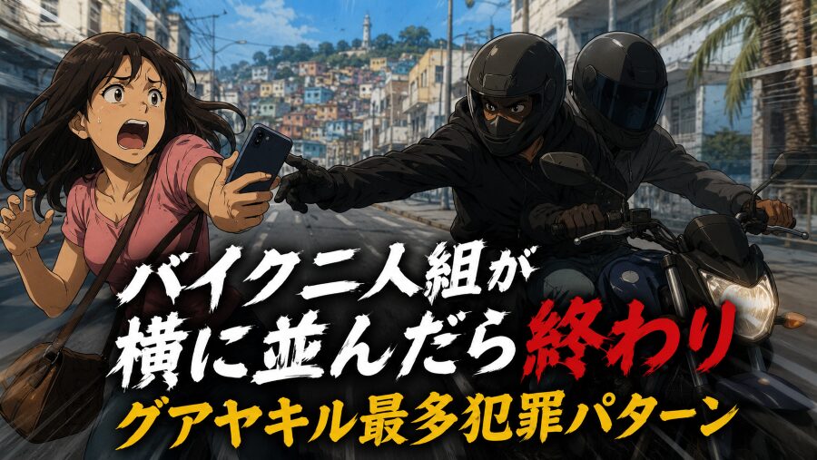 バイク二人組が横に並んだら終わり　グアヤキル最多犯罪パターン