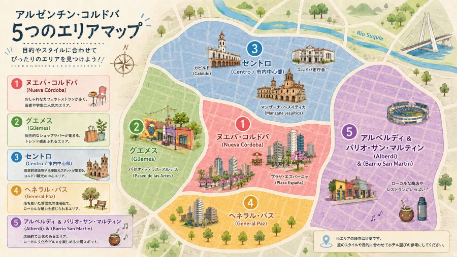 ホテル選び！コルドバで最も安全な地域はどこか？