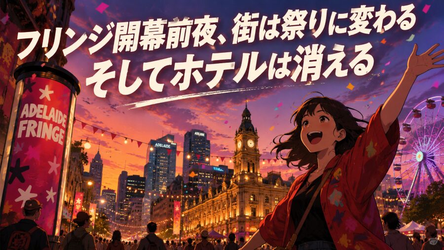 フリンジ開幕前夜、街は祭りに変わる　そしてホテルは消える