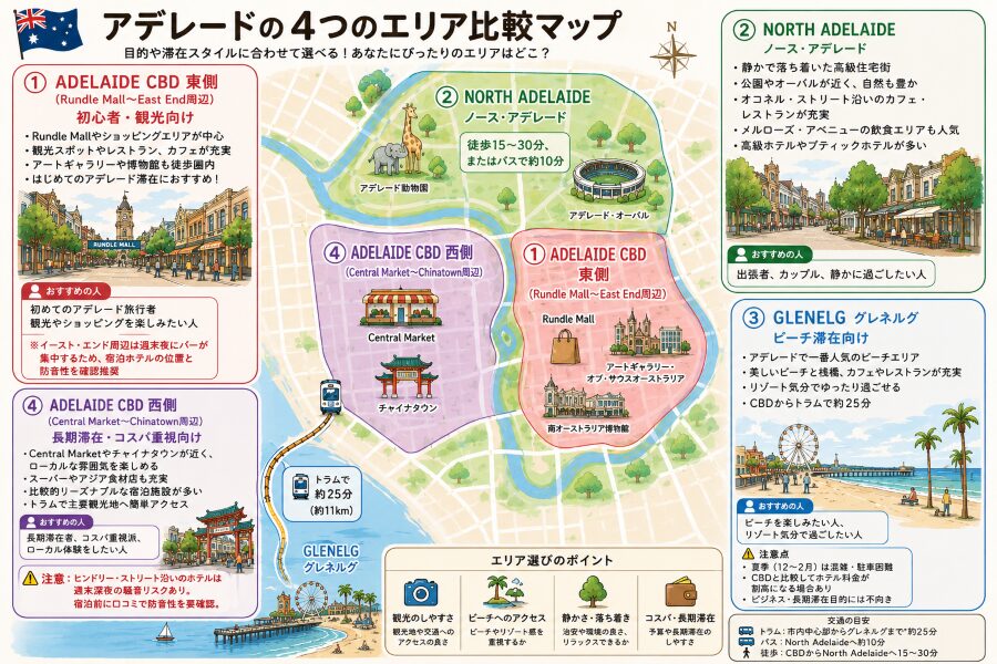 アデレード ホテルどこに泊まる？治安・エリア・空港で正解を出す