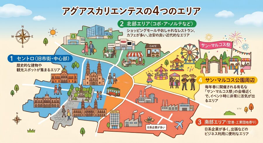 アグアスカリエンテスのホテル選び｜4拠点と1回避ゾーンで決める