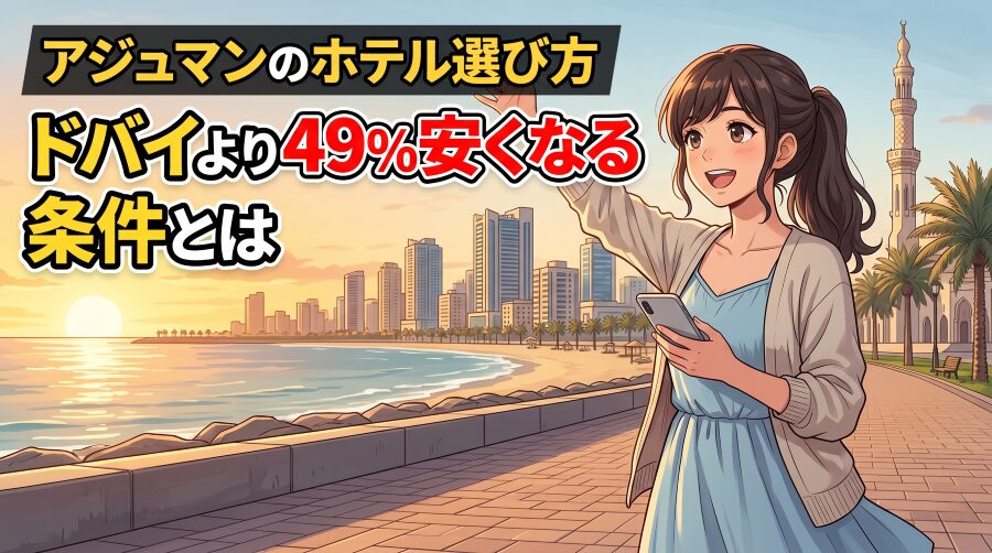 アジュマンのホテル選び方。ドバイより49%安くなる条件とは