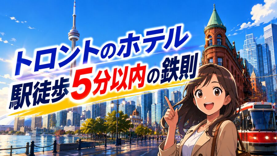 トロントのホテル　駅徒歩5分以内の鉄則