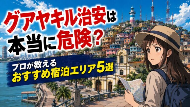 【裏技】グアヤキル治安が怖い人必見！安全な宿泊ホテルエリア厳選