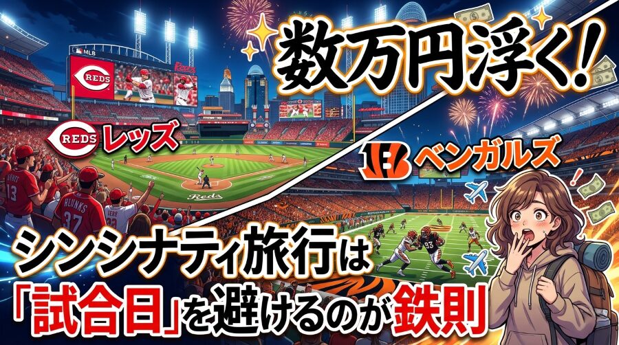 数万円浮く！シンシナティ旅行は「試合日」を避けるのが鉄則