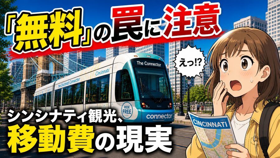 「無料」の罠に注意！シンシナティ観光、移動費の現実。