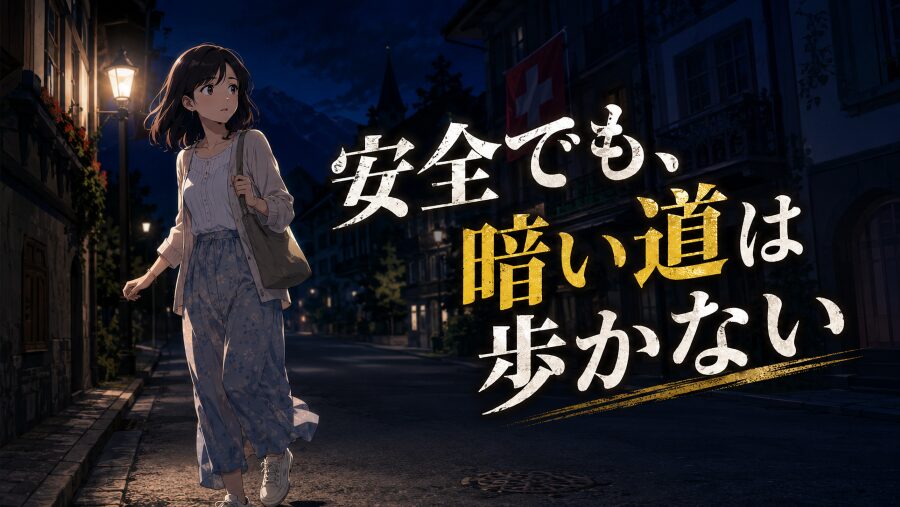 インターラーケンは安全でも、暗い道は歩かない