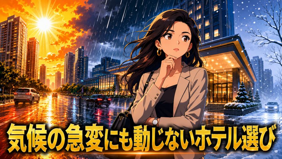気候の急変にも動じないホテル選び