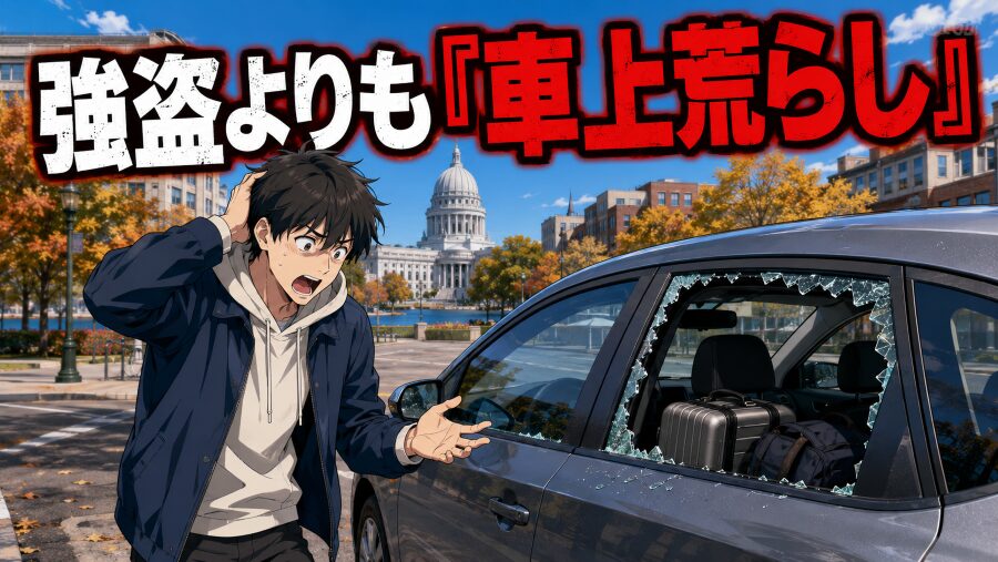 強盗よりも「車上荒らし」。マディソンで荷物を車内に残してはいけない理由
