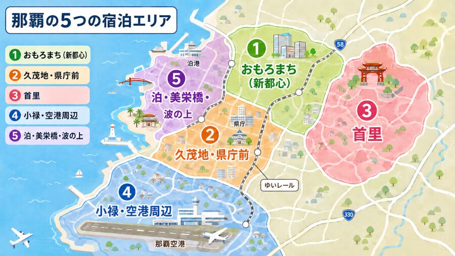 【ホテル選び】沖縄・那覇の5つのエリアマップ