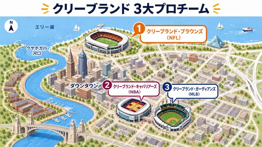 オハイオ州クリーブランドの3大プロチーム