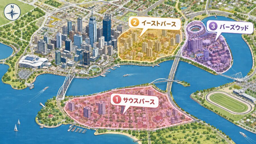 【ホテル選び】オーストラリア・パースの3つのエリアマップ