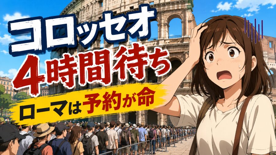 コロッセオ4時間待ち ローマは予約が命