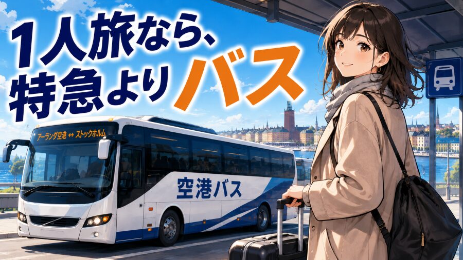 アーランダ空港からストックホルム市内へのバス移動